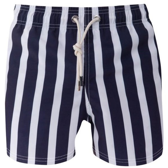 NEW! Azul Siete Navy Blue Stripe Swim Trunk - Picture 4 of 5